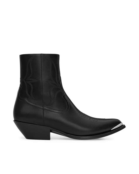 celine zipped boots with metal cap toe|Men's Leon zipped boot with metal toe in shiny calfskin .